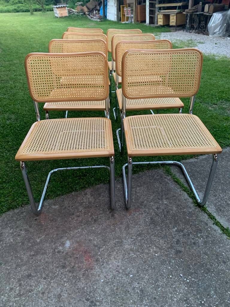 Mid Century Modern Italian Marcel Breuer B32 Cesca Chair, 70s Set Of 8 photo vinterior