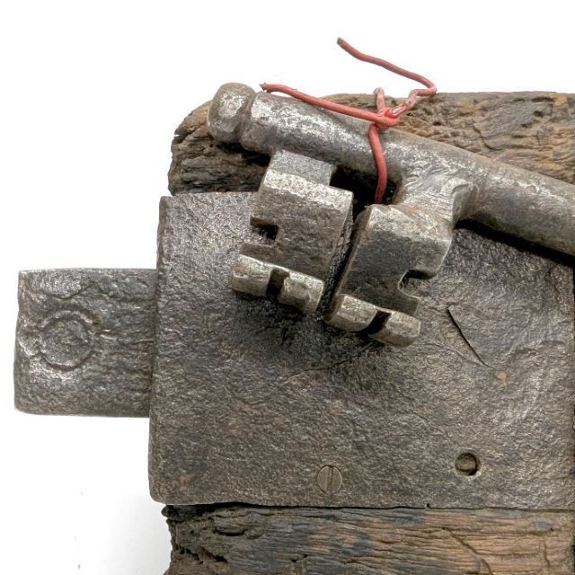 Antique Wrought Iron Lock From The 18th Century photo for sale