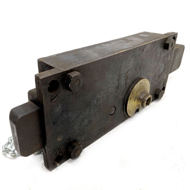 Antique Wrought Iron Lock From The 19th Century photo for sale