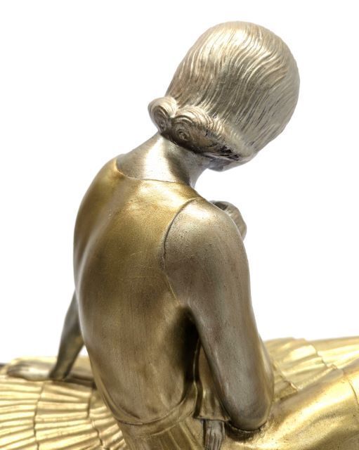 Art Deco Spelter 1930 By Demeter Chiparus Onyx Base photo vinterior