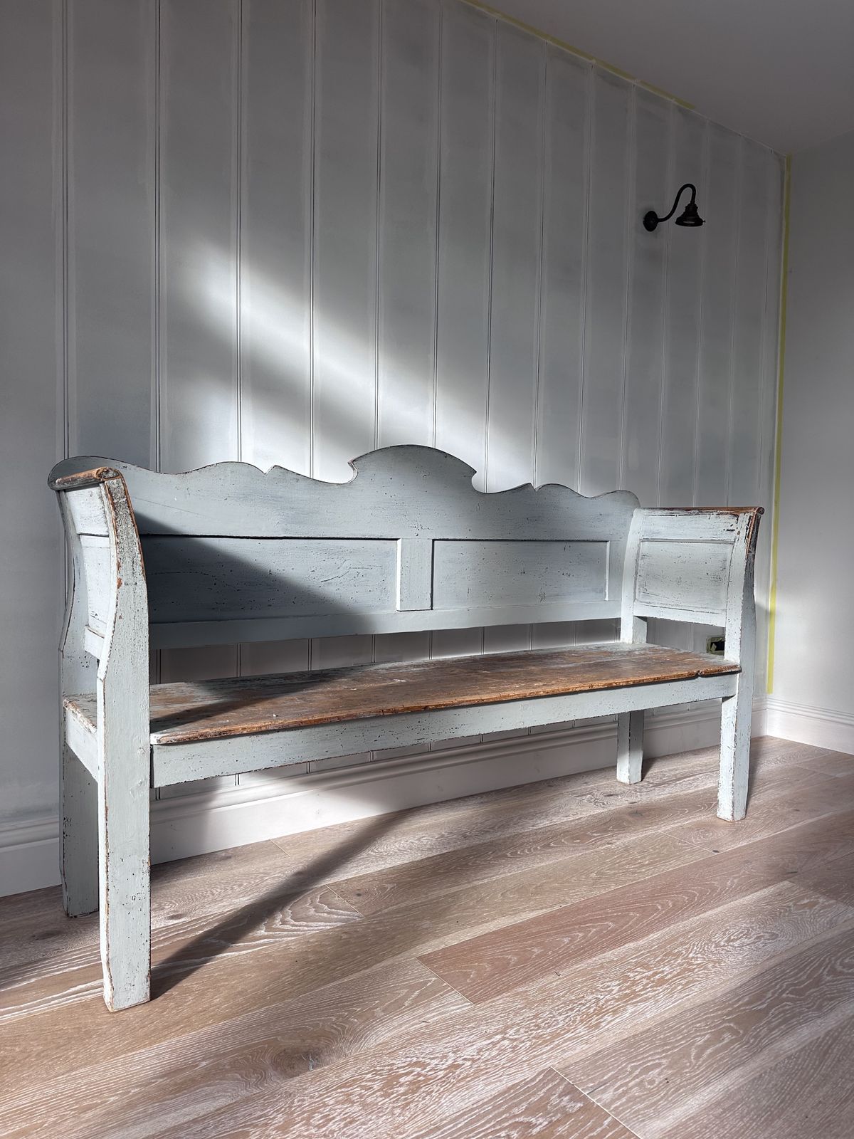Vintage Swedish Wooden Bench, Late 20th Century