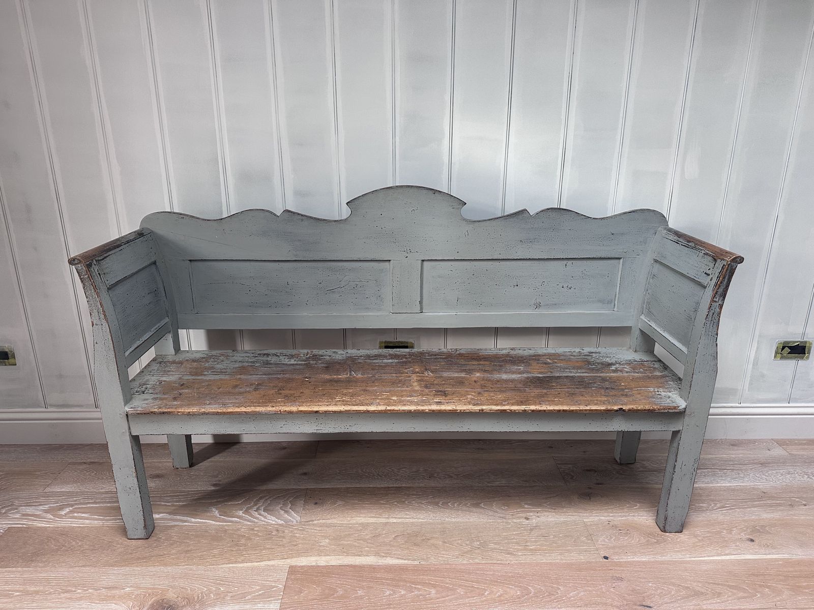 Vintage Swedish Wooden Bench, Late 20th Century photo 600.0