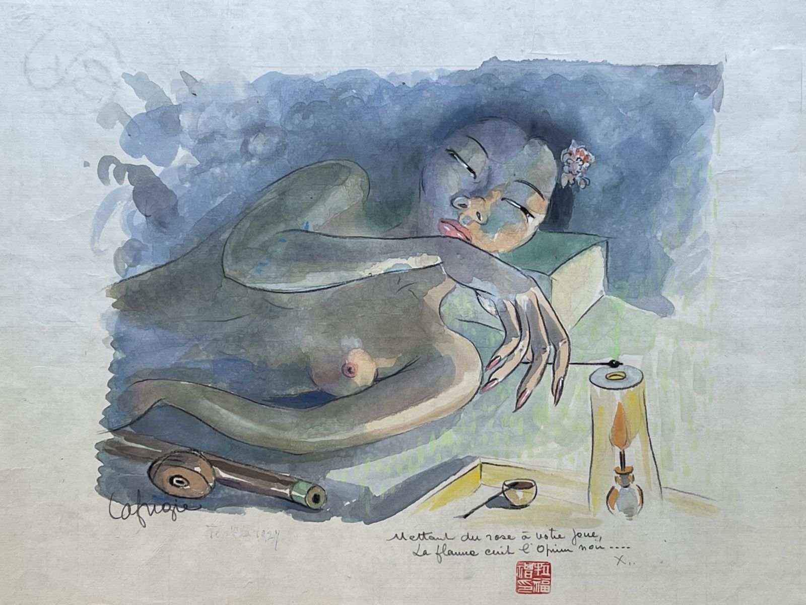 "The Opium Smoker", Léa Lafugie (1890 1972) photo furniture