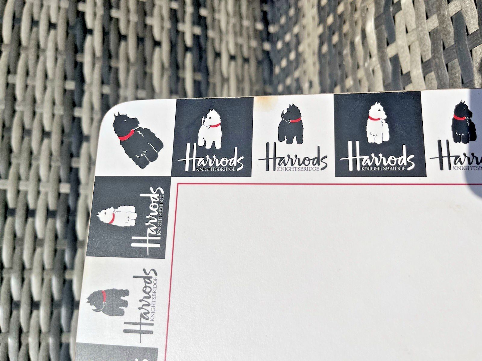 photo furniture Set Of 3 Boxed Harrods Black & White Scotty Dog Westie Terrier Table Placemats