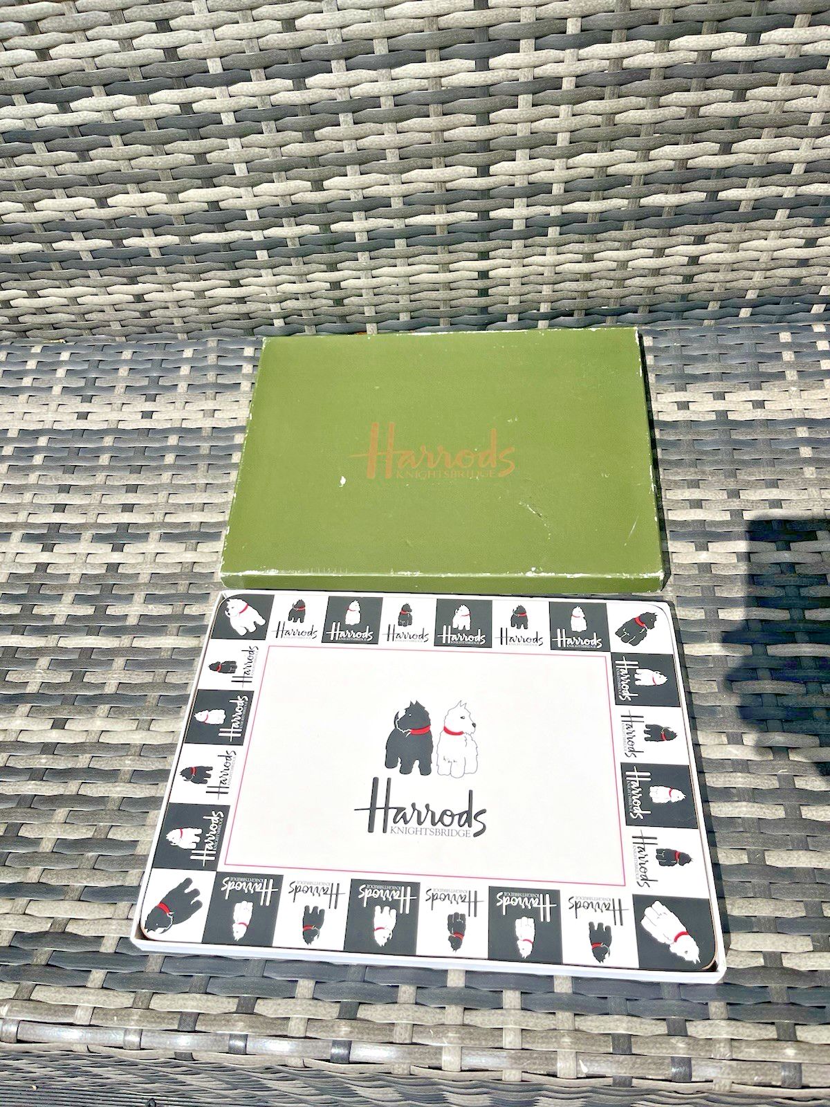 Home Decor Set Of 3 Boxed Harrods Black & White Scotty Dog Westie Terrier Table Placemats photo