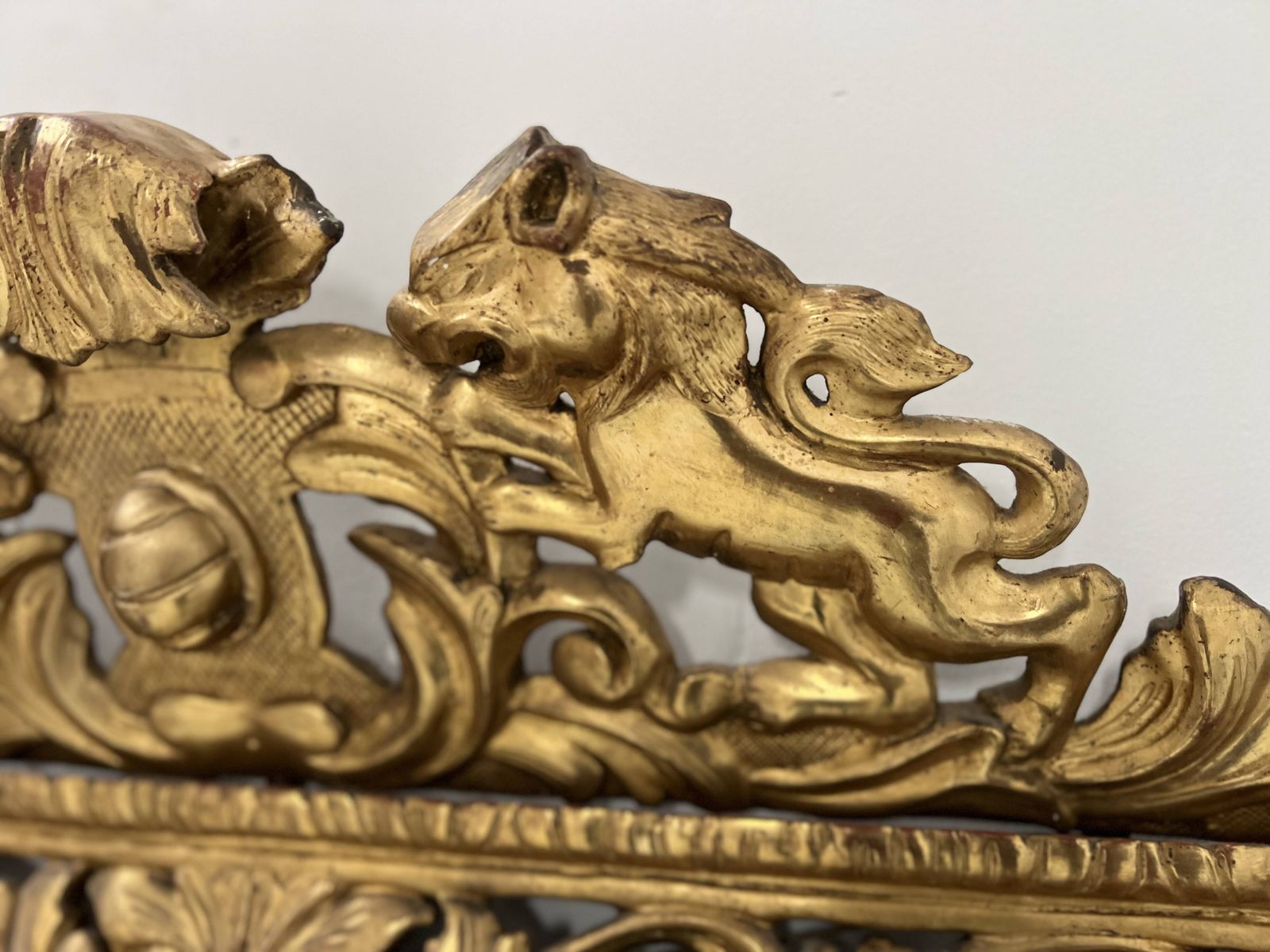 Louis XIV Style Mirror With Closed Sides In Wood And Gilded Stucco, 19th Century photo for sale