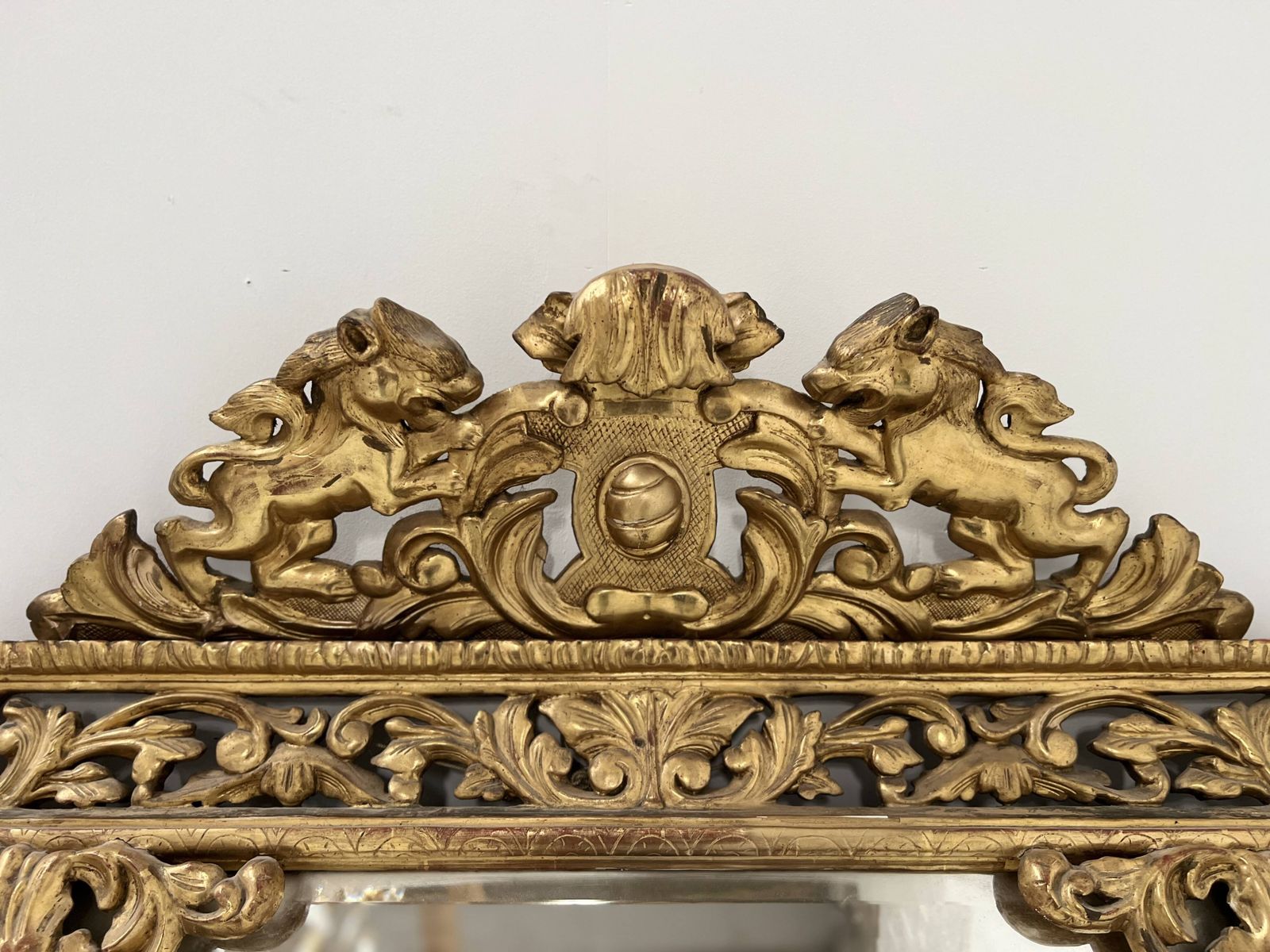 2643.75 Louis XIV Style Mirror With Closed Sides In Wood And Gilded Stucco, 19th Century photo