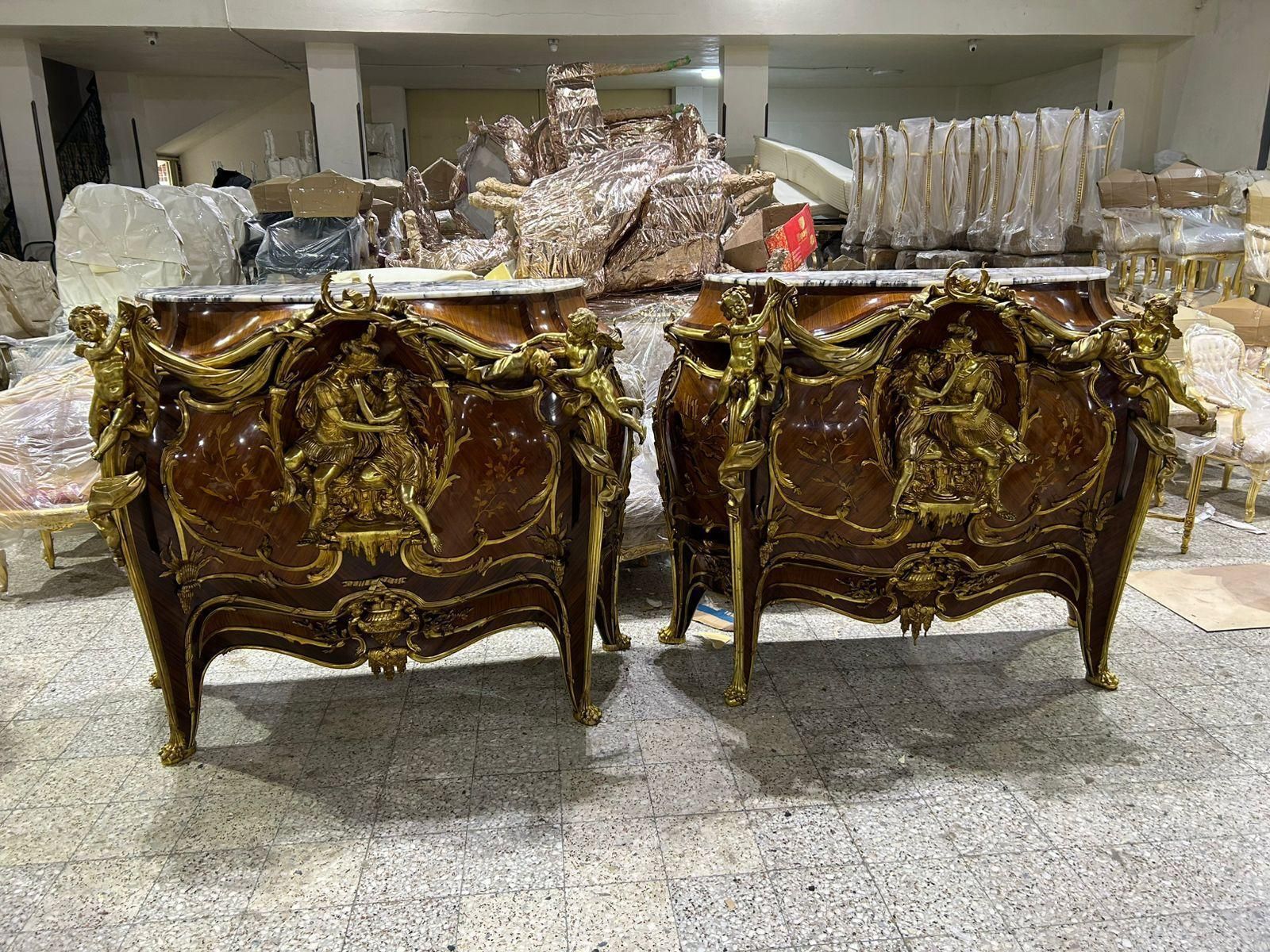 Pair Of, Linke, French Antique Inlaid And Bronze, Buffets photo furniture