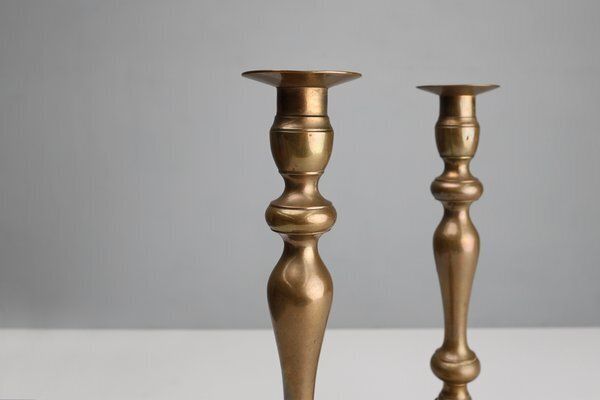 Antique French Copper Candlesticks, 1890s, Set Of 2 photo furniture
