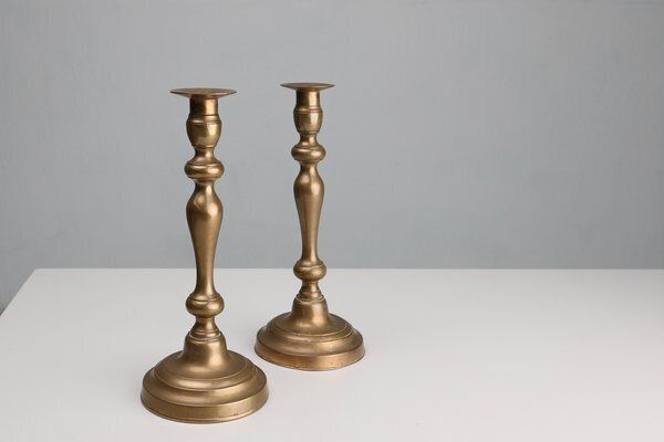 Antique French Copper Candlesticks, 1890s, Set Of 2 photo buy