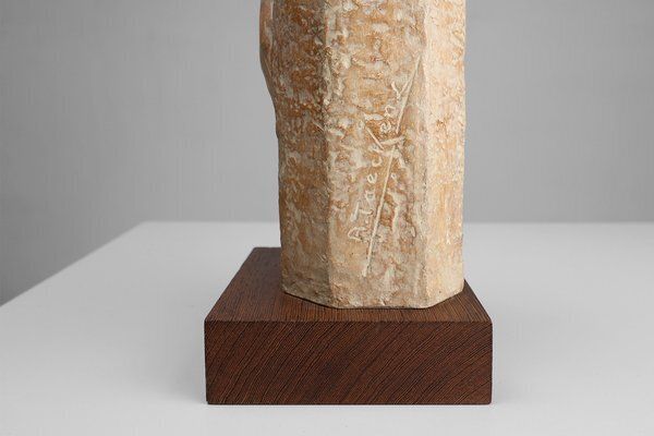 Art André Teackens, Art Deco Style Religious Statue Of Jesus Christ, 1920s, Plaster On Wood Base photo