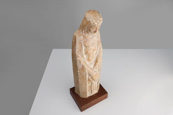 1208.0 André Teackens, Art Deco Style Religious Statue Of Jesus Christ, 1920s, Plaster On Wood Base photo