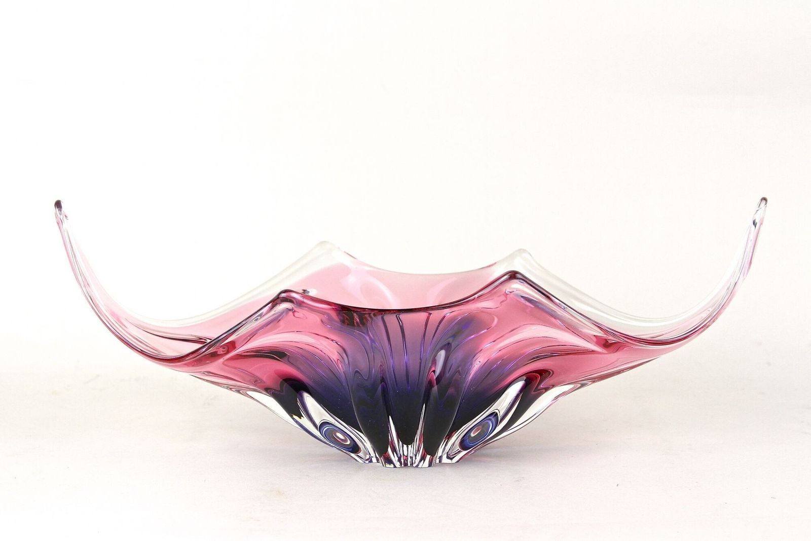 20th Century Murano Sommerso Glass Bowl, Pink/ Purple/ Blue, Italy Ca. 1960/70 photo for sale