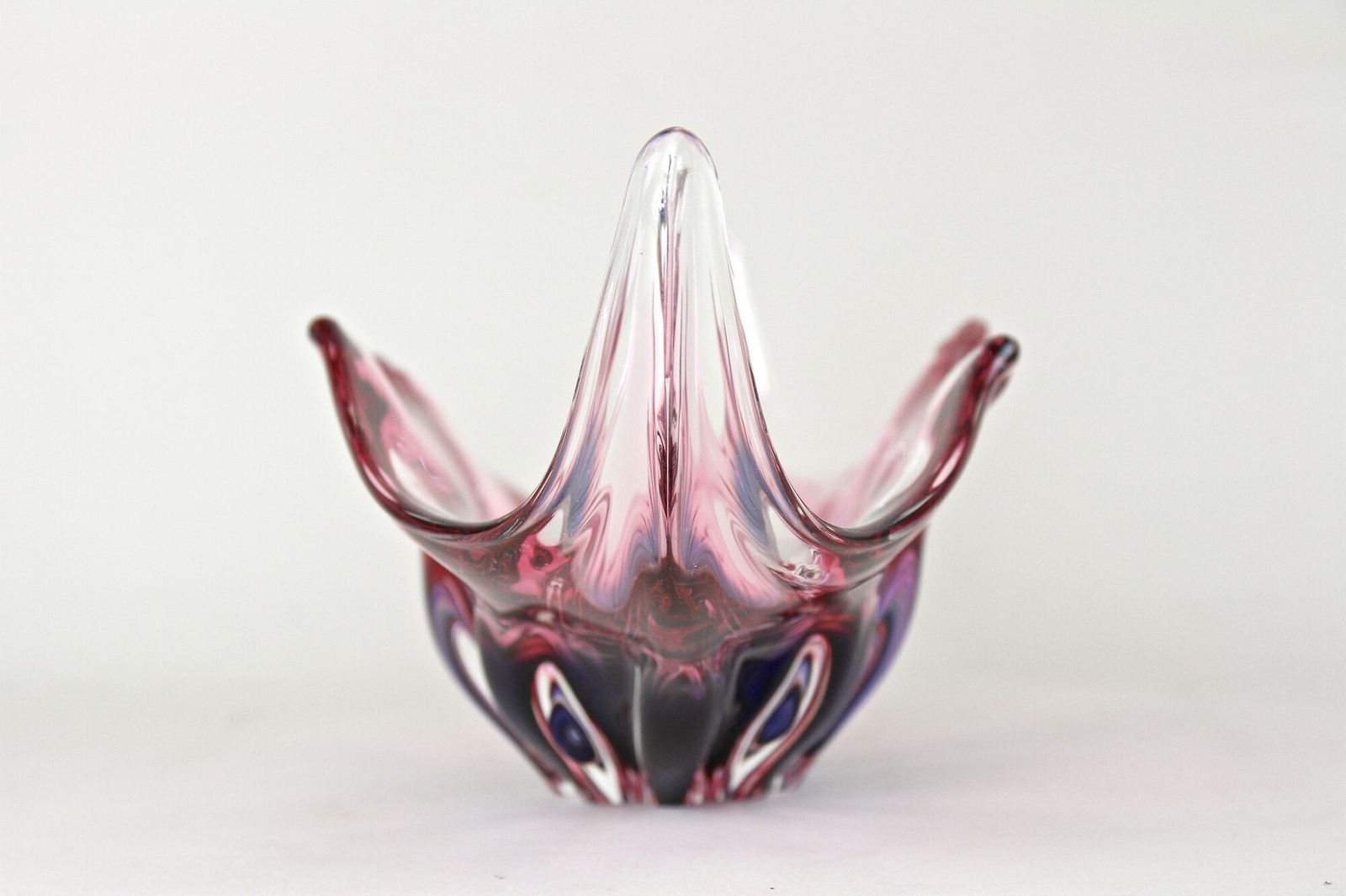 20th Century Murano Sommerso Glass Bowl, Pink/ Purple/ Blue, Italy Ca. 1960/70 photo vintage