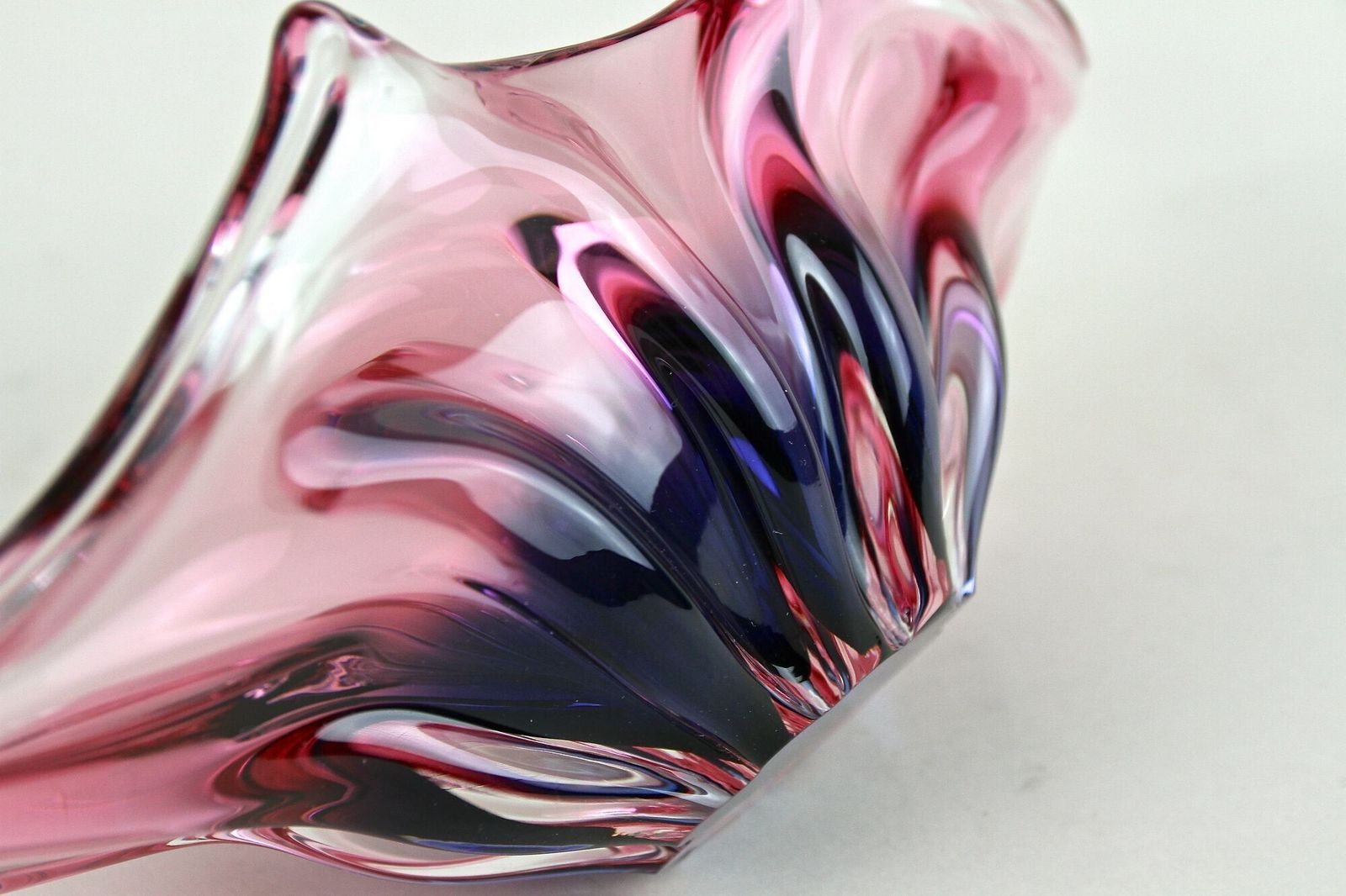 photo buy 20th Century Murano Sommerso Glass Bowl, Pink/ Purple/ Blue, Italy Ca. 1960/70