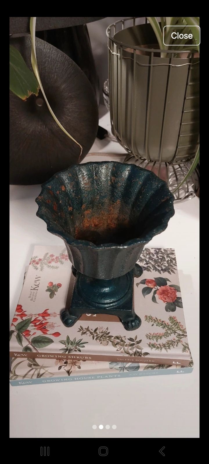 Vintage French Cast Iron Urn, Early 20th Century photo furniture