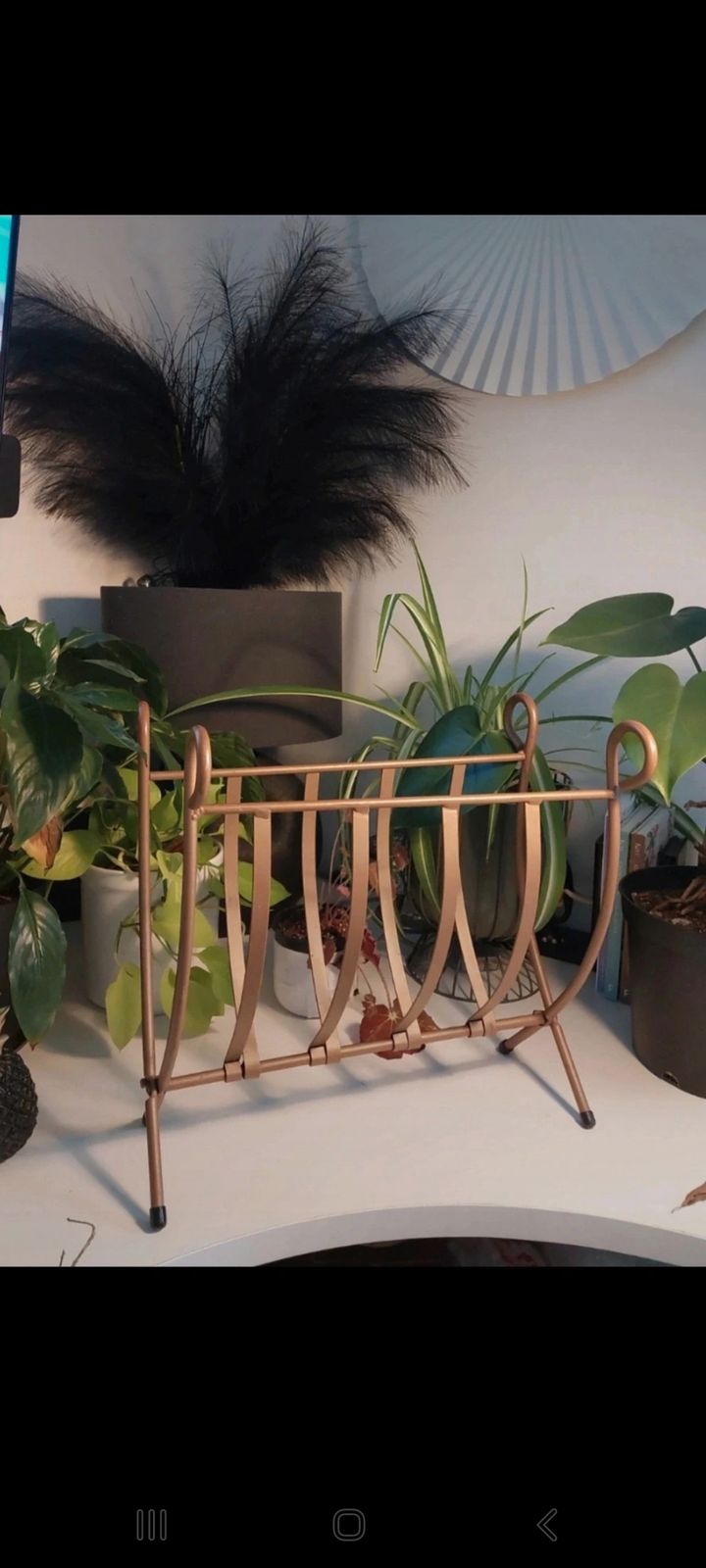 Vintage Metal Magazine Rack, Early 20th Century