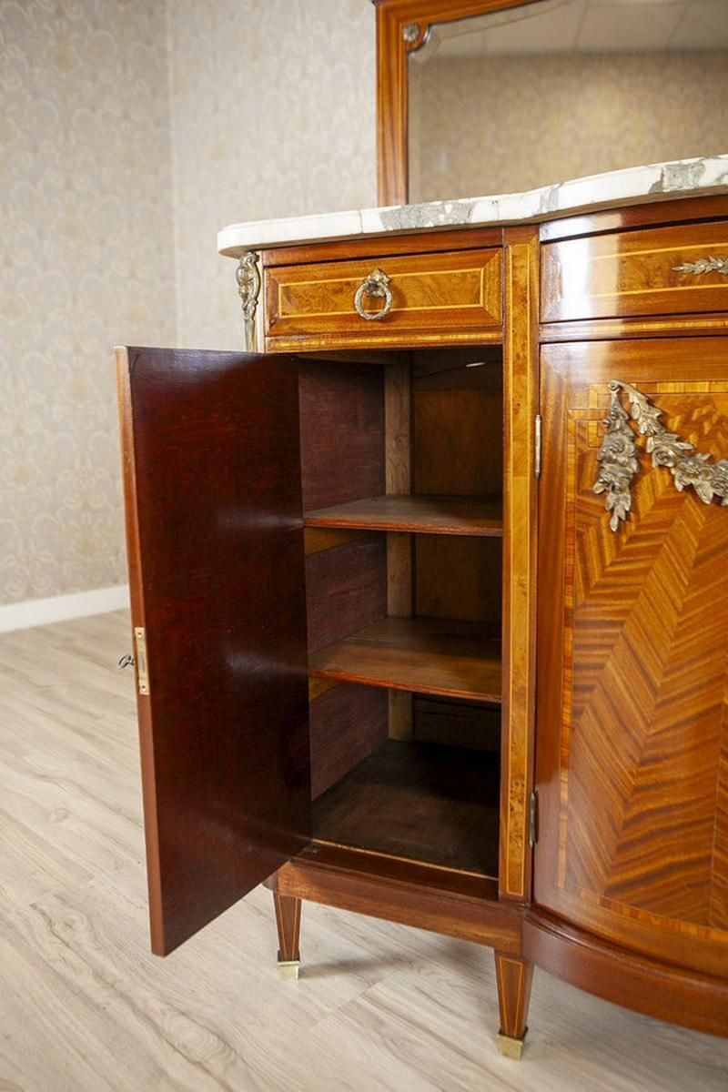 photo for sale Stylish French Mahogany Buffet With Mirror, Late 19th Century