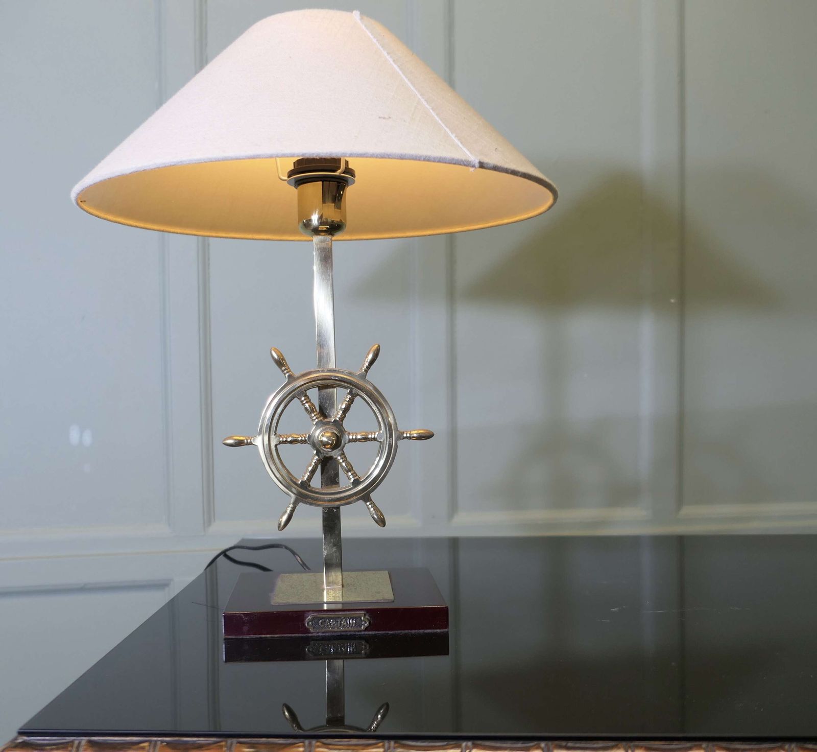 Captain’s Table Top Brass Lamp On A Nautical Theme photo Lighting