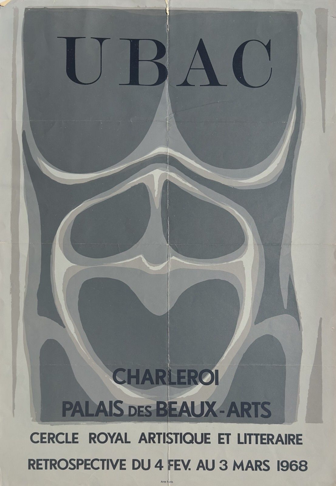 Raoul Ubac Lithograph Poster Charleroi Palais Beaux Arts Belgium 1968