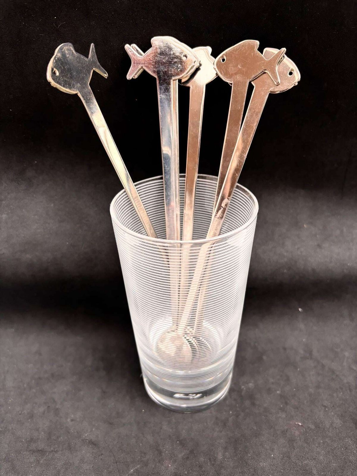photo for sale Cocktail Stirrers Bar Spoons Long Coffee Tea Stirring 6 Drinks Accessories Cocktail Champagne Stirrers Fish Shaped Stainless Bar Gift