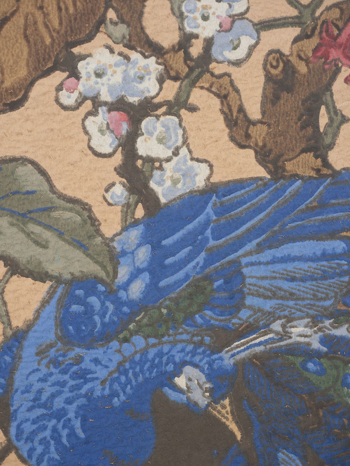 photo for sale Hand Painted 19th Century Chinoiserie Wallpaper Screen