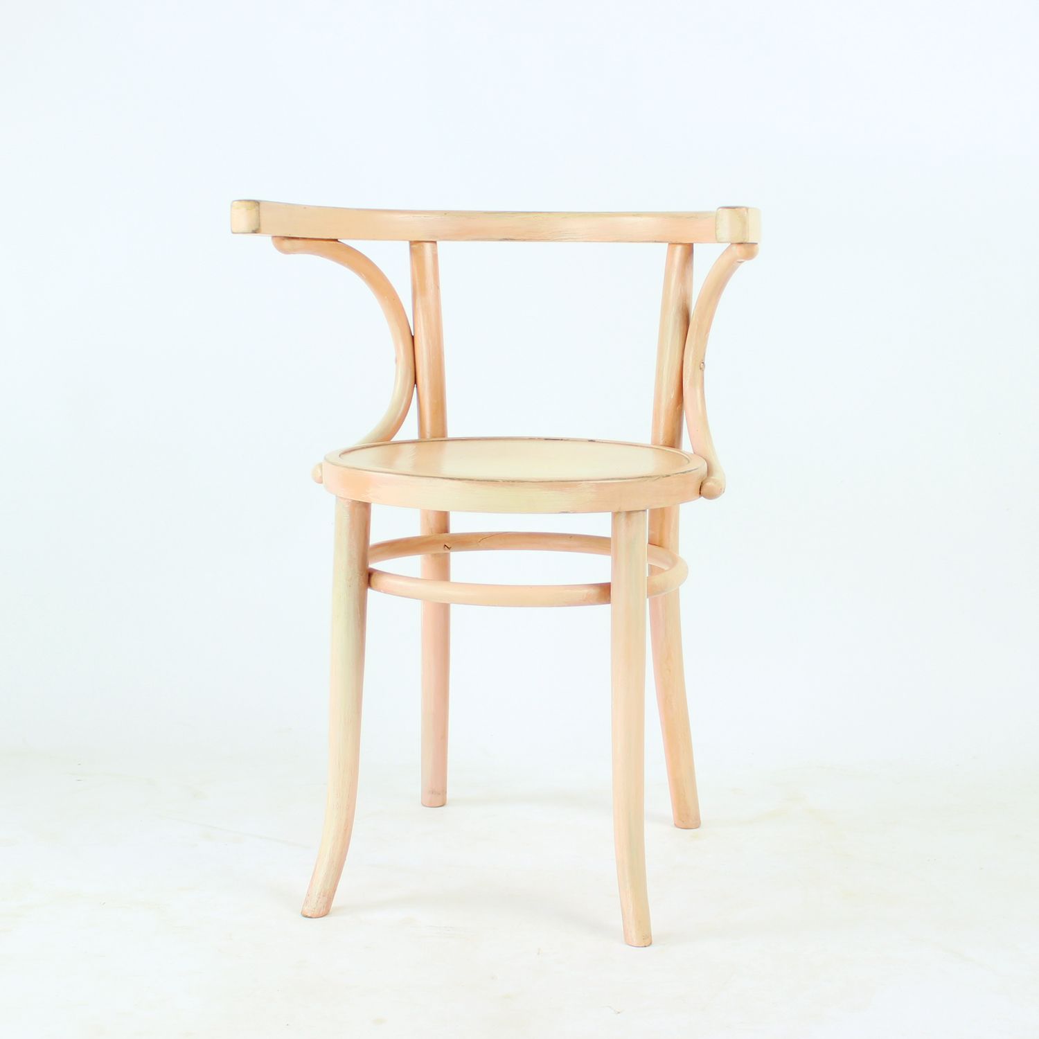 Michael Thonet No. 24 Bentwood Chair By Ton In Pink, Czechoslovakia 1950s photo buy