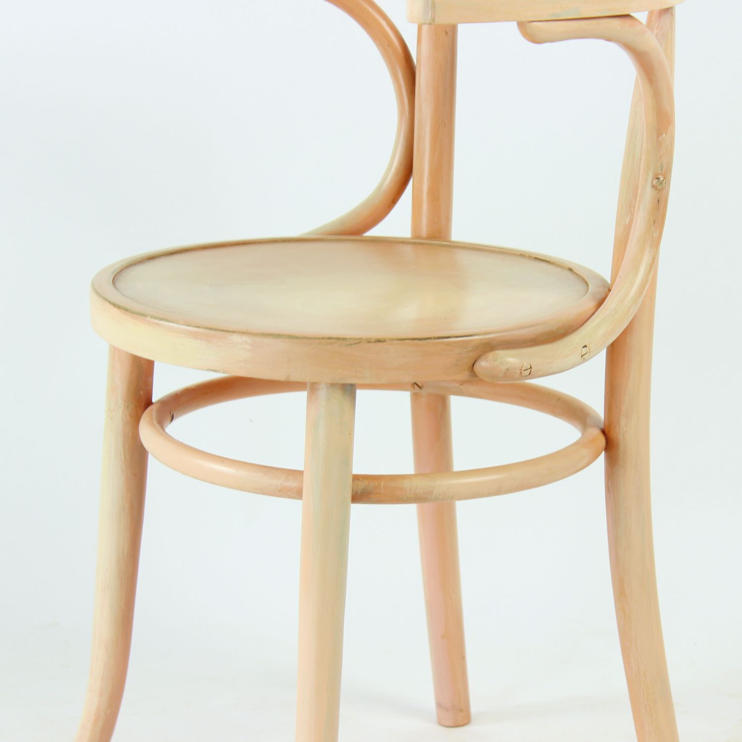 photo for sale Michael Thonet No. 24 Bentwood Chair By Ton In Pink, Czechoslovakia 1950s