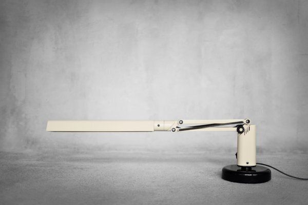 Lighting Vintage Scandianavian Beige Plastic Table Lamp By Tom Ahlström & Hans Ehrich For Fagerhults, 1975 photo
