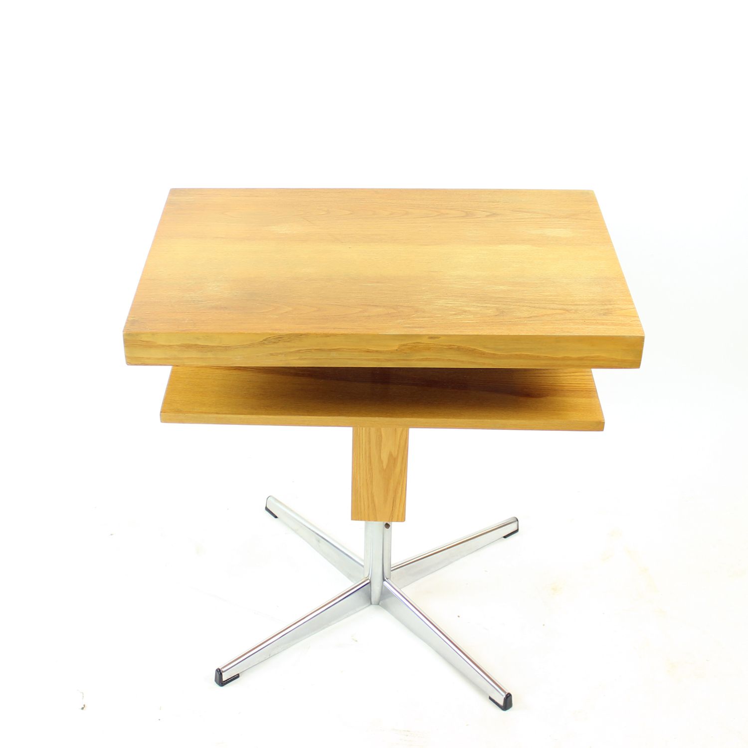 Functionalist Steel And Ash Wood Swivel Coffee Table, 1960s photo for sale