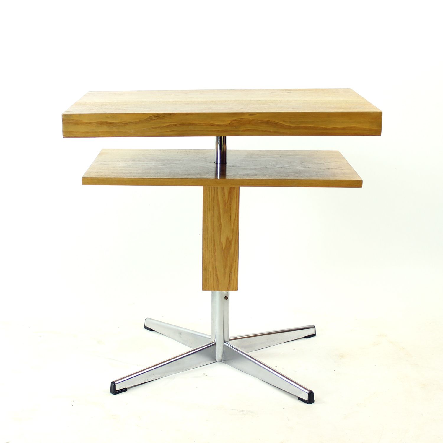 Functionalist Steel And Ash Wood Swivel Coffee Table, 1960s photo 245.0
