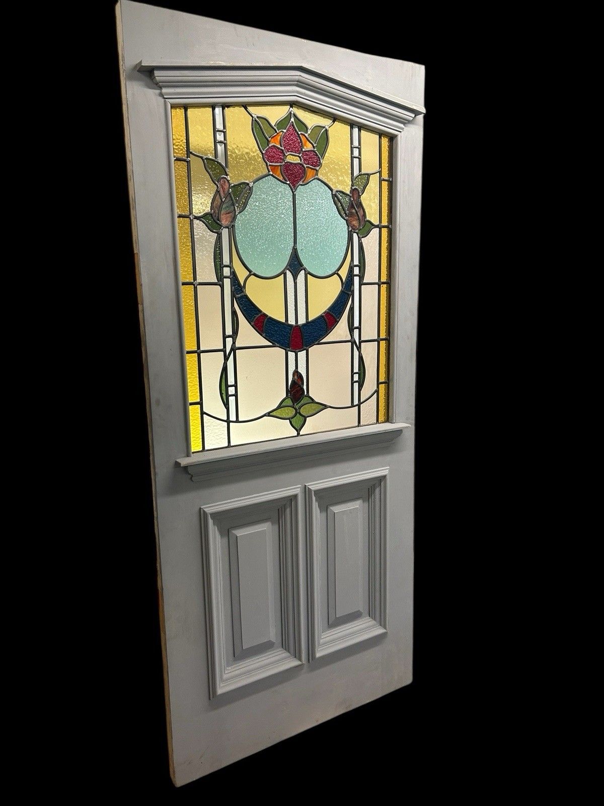 Victorian Stained Glass Front Door Old Antique Period Reclaimed Refurb Bevelled photo furniture