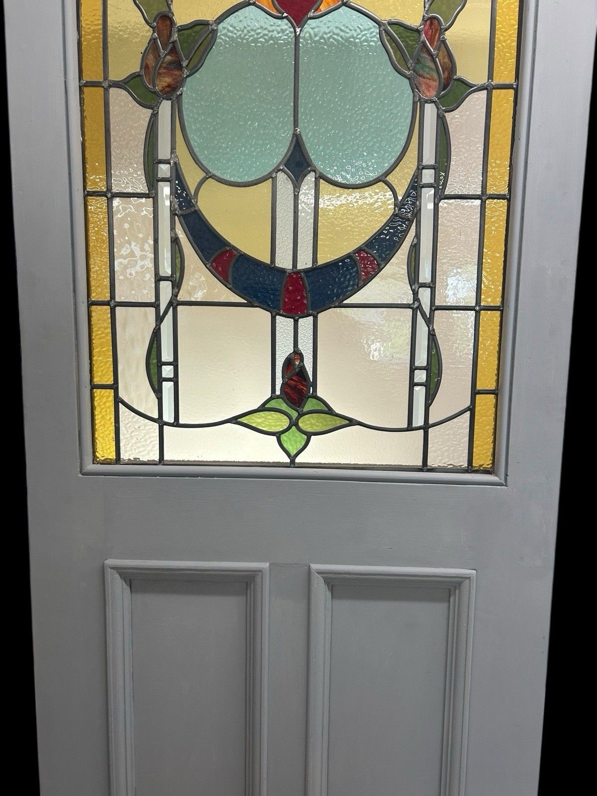 photo buy Victorian Stained Glass Front Door Old Antique Period Reclaimed Refurb Bevelled