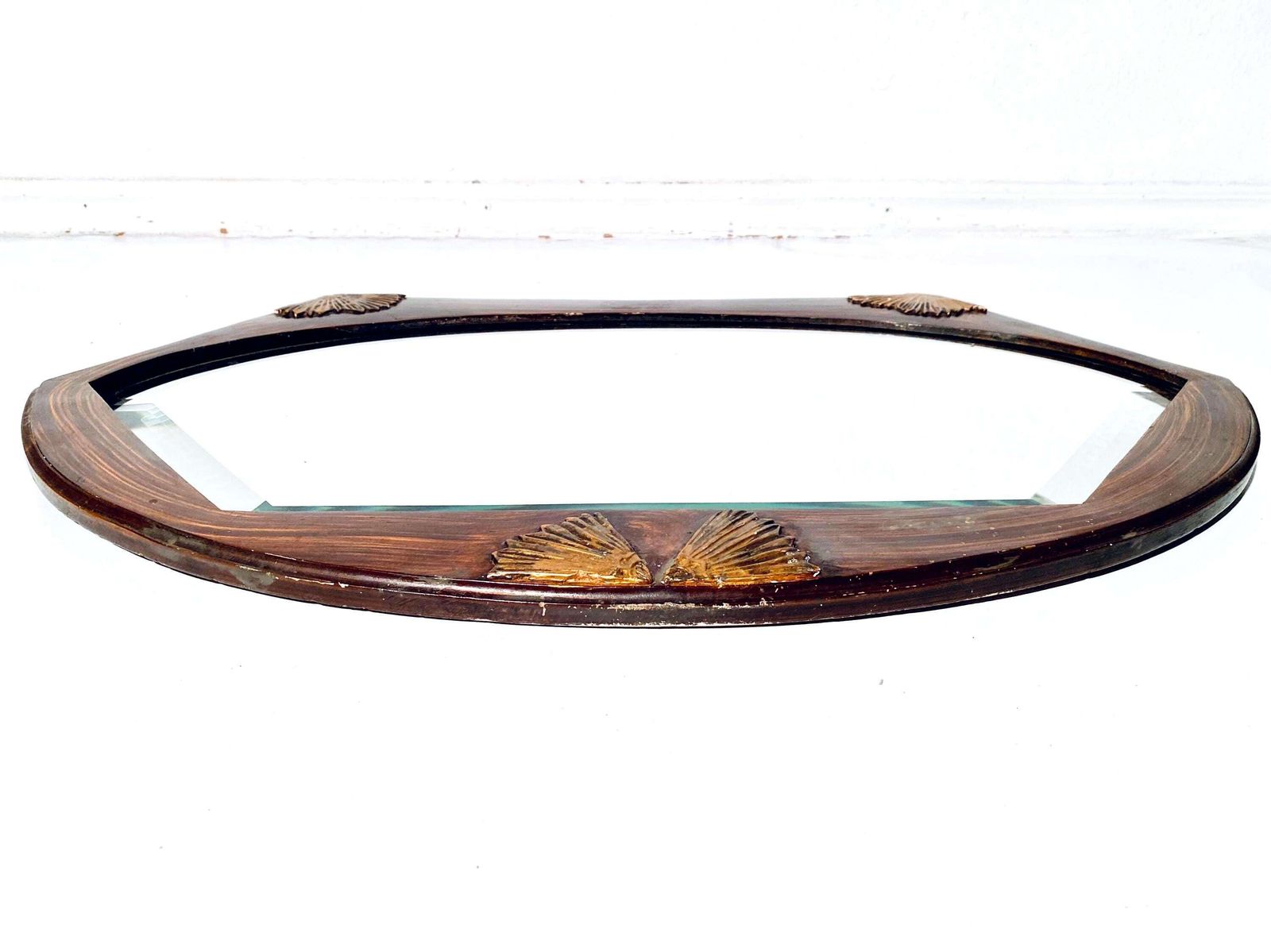 Art Deco Wooden Frame Wall Mirror / 1920s Antique Interior France photo 411.0