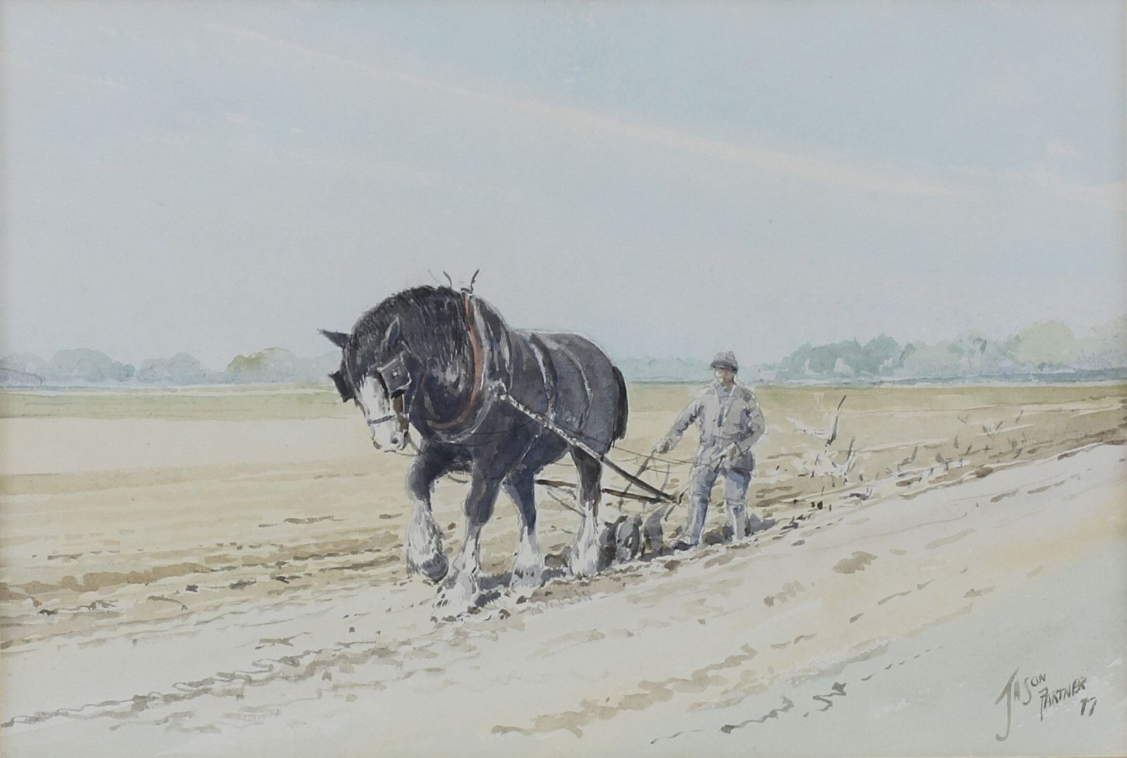 Watercolour By Jason Partner. Spring Ploughing photo furniture