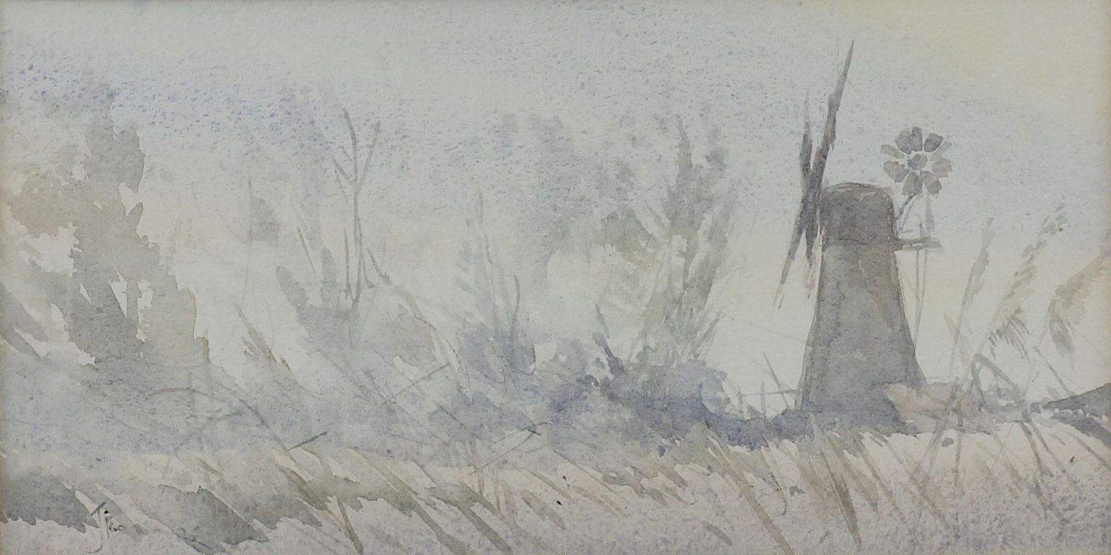 Watercolour By Jason Partner. Misty Morning At Thurne Mill photo furniture