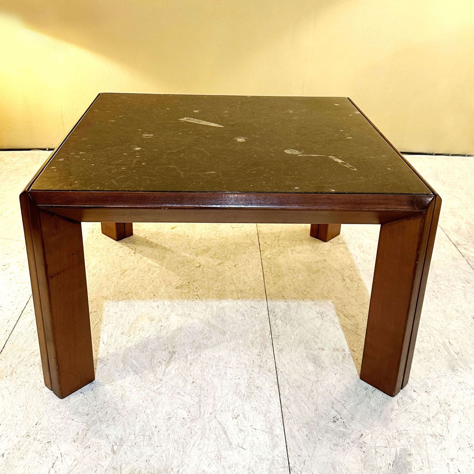 Pair Of Fossil Stone Coffee Tables By Ronald Schmitt photo for sale