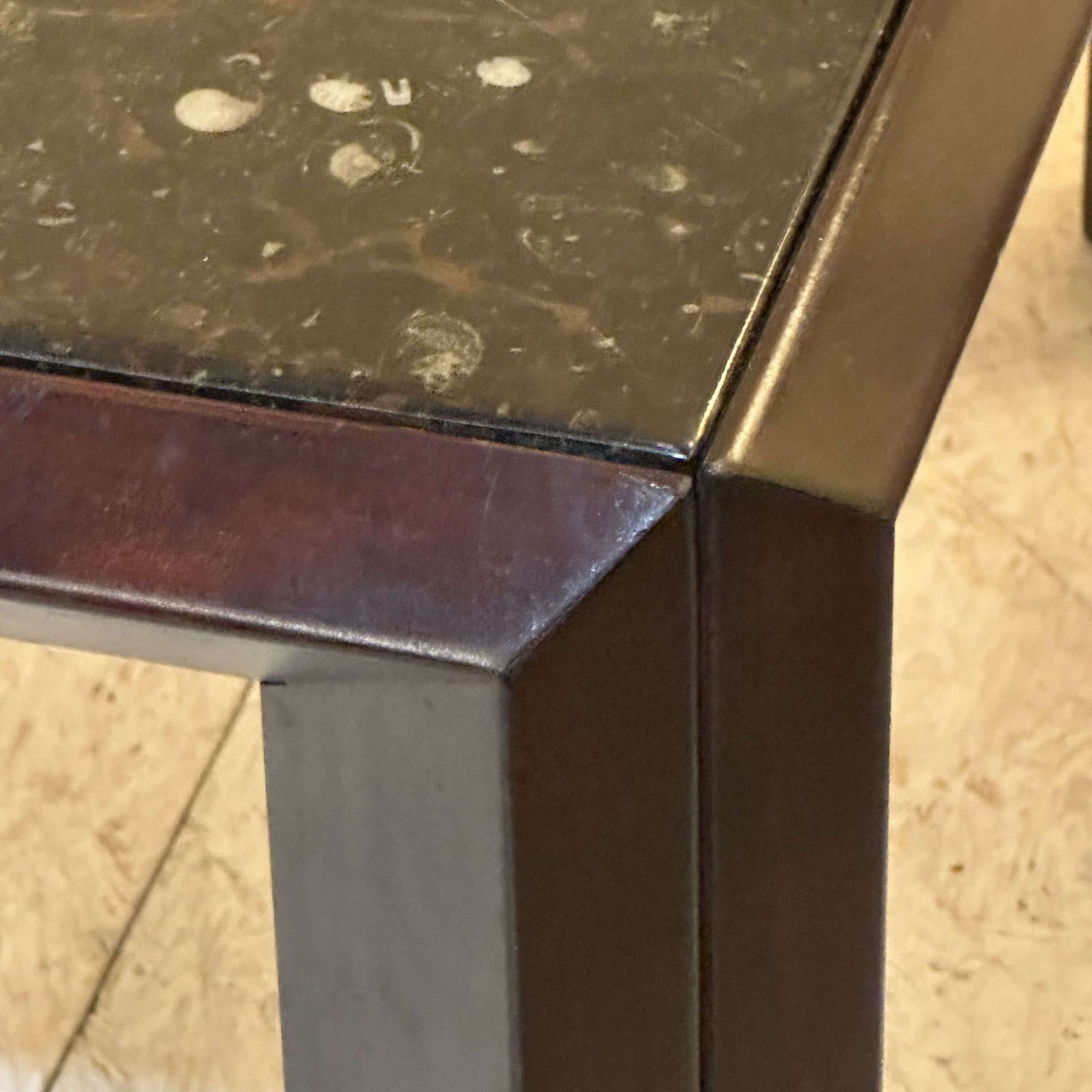 photo furniture Pair Of Fossil Stone Coffee Tables By Ronald Schmitt