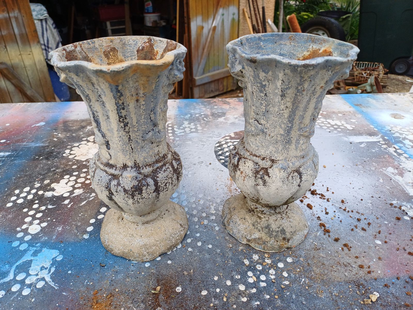 Pair Of Cast Iron Vases 1900 From Charleville Mézières