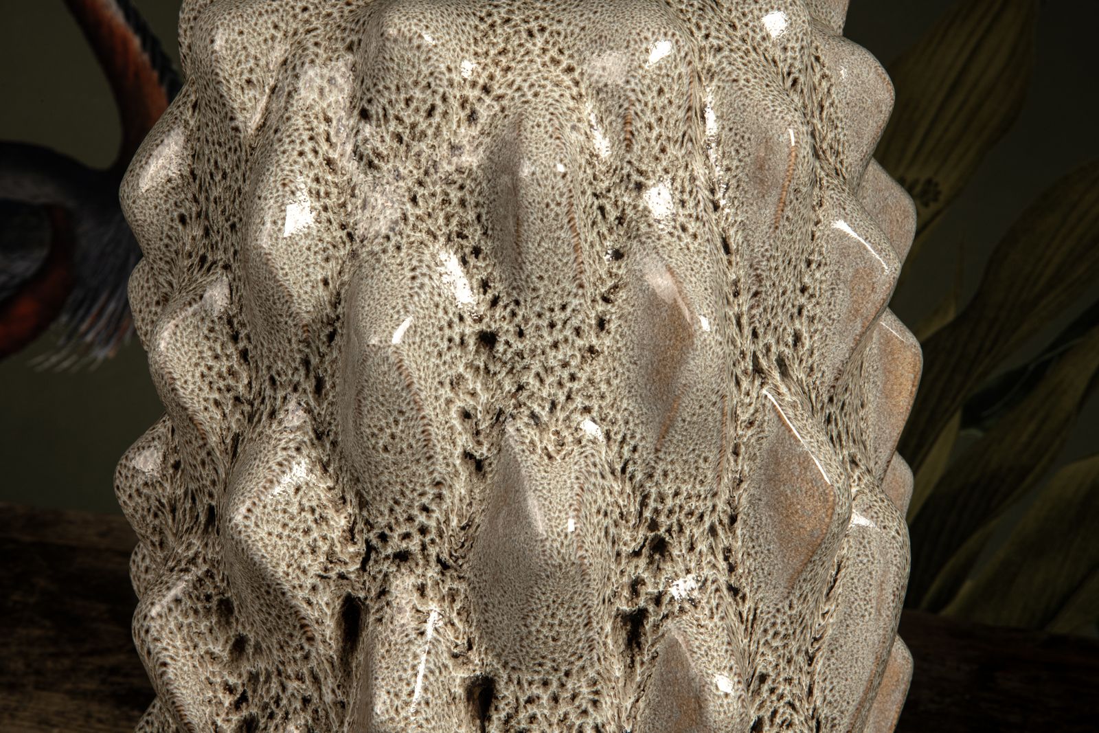 Pair Of Porta Romana Baobab Lamps In Quail Glaze photo furniture