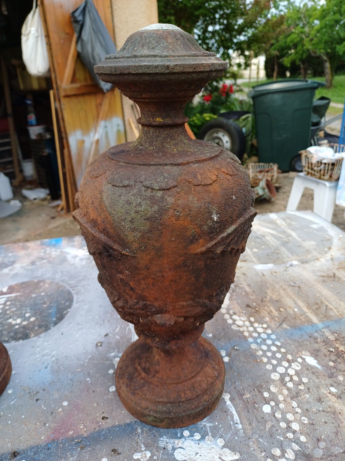 Pair Of Cast Iron Fire Pots 1900: Charleville   Mézières photo furniture