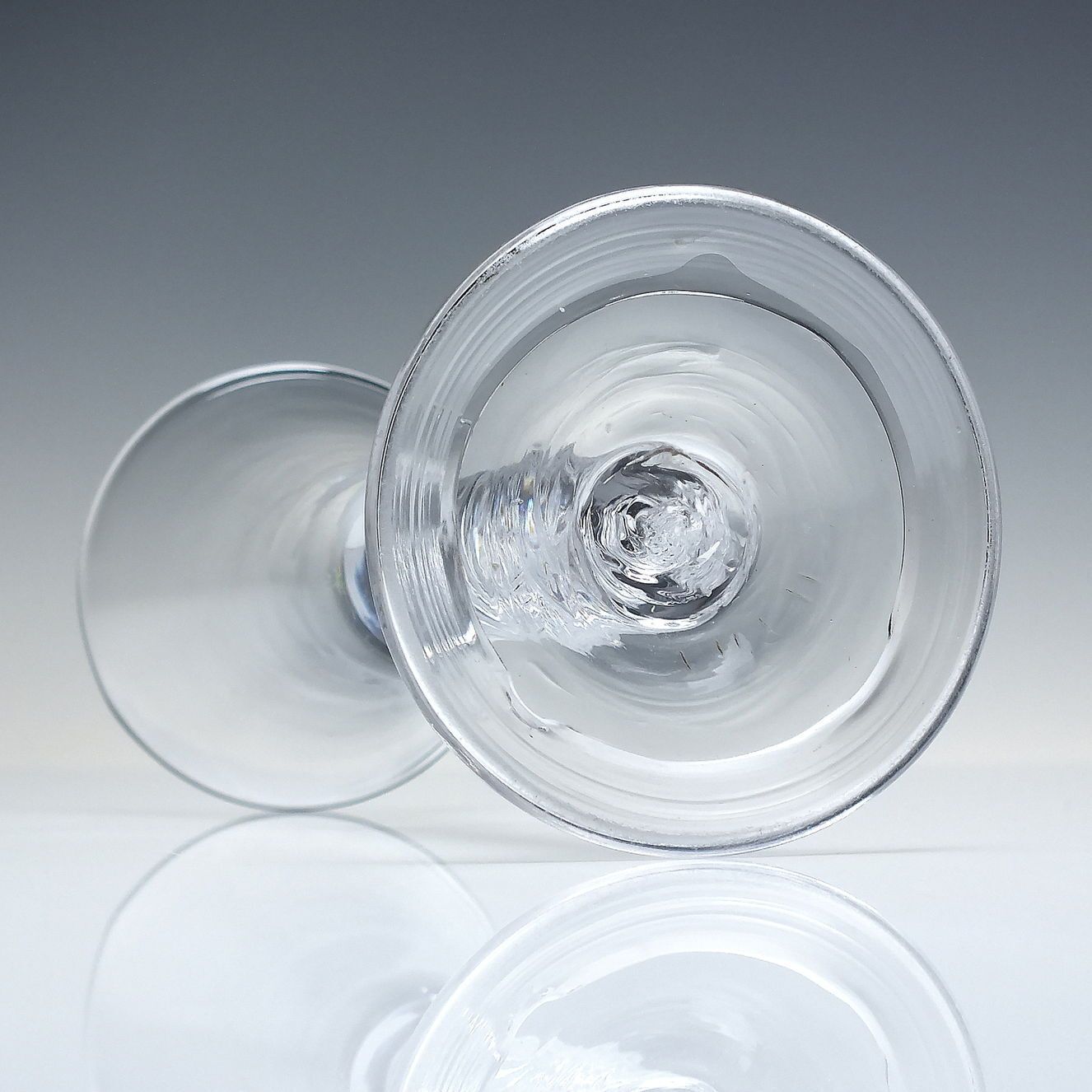 Georgian Multi Spiral Air Twist Wine Glass With Folded Foot C1745 photo vinterior