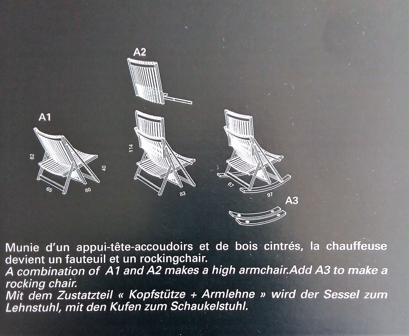 Rocking chairs en érable modèle A 3, vers 1980, par Jean Claude Duboys. Edition Of Time photo buy