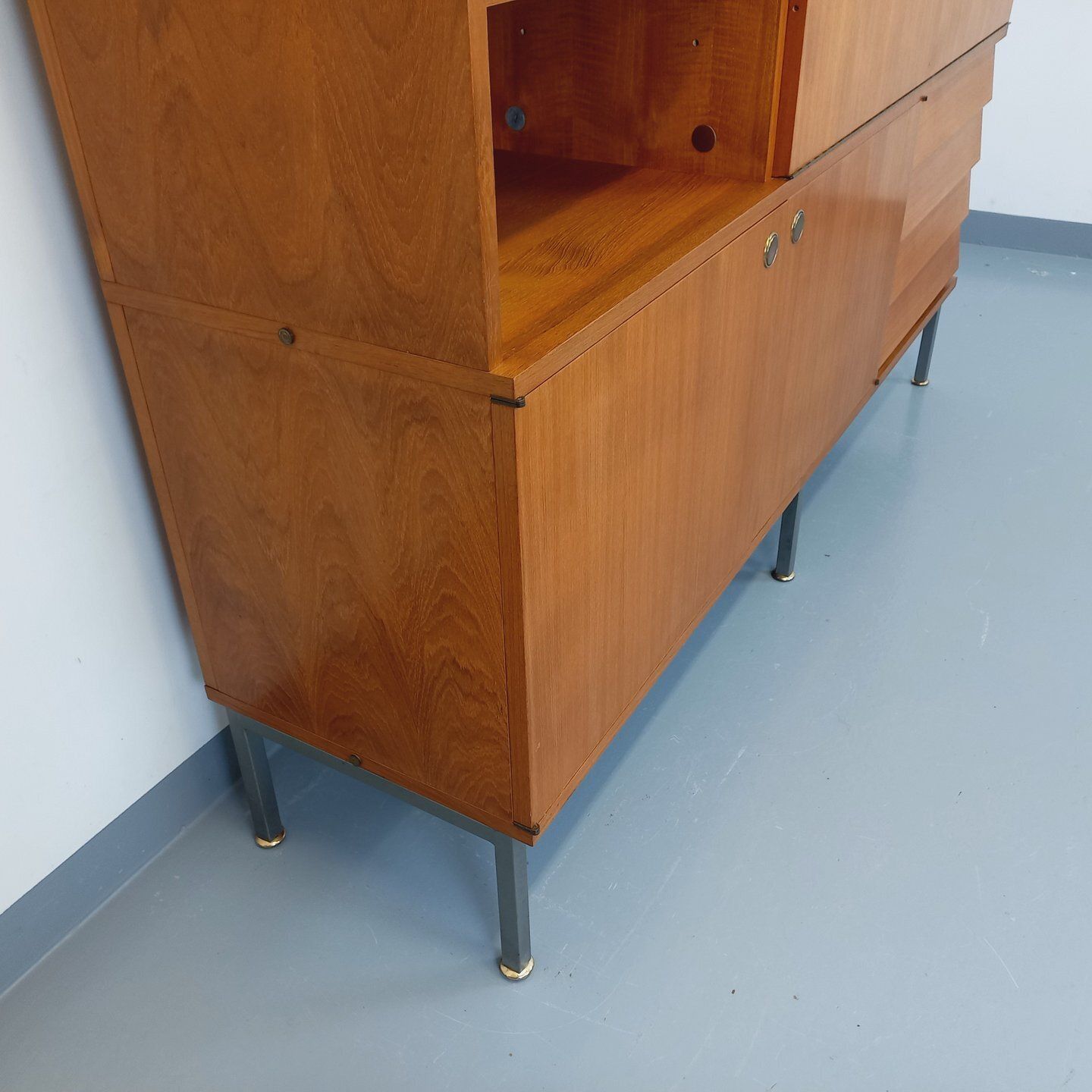 Louis Paolozzi Teak Storage Unit With Secretary photo vintage