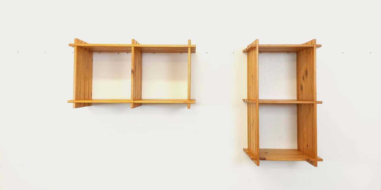 Pair Of Pine Wall Shelves, 1980s photo for sale