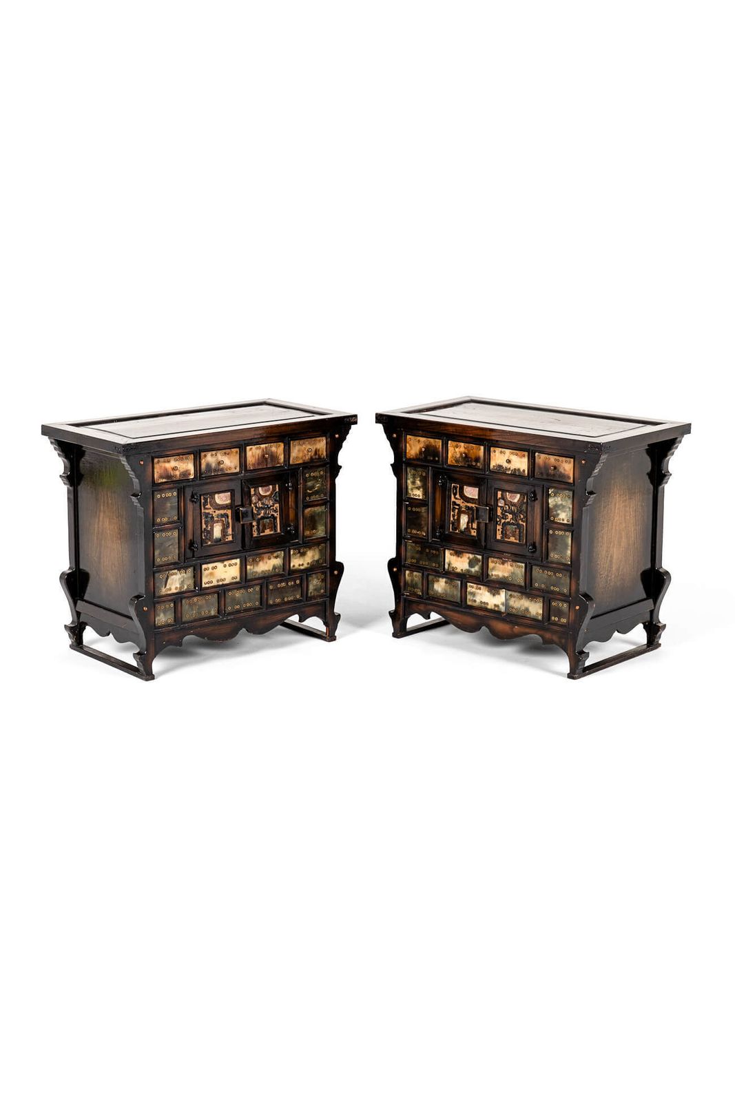 Pair Of Elm Chinese Apothecary Cabinets photo furniture