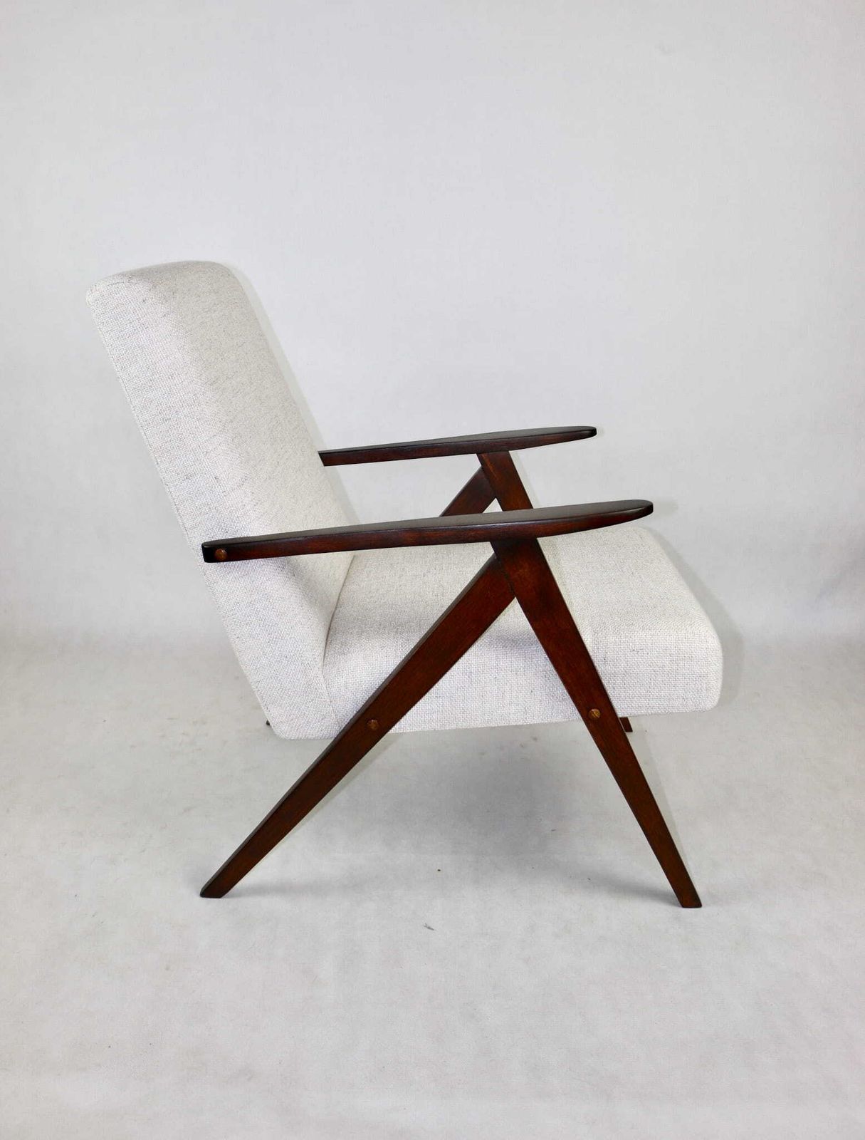 Vintage Armchair B 310 Var White Cream Structure 70s   2 Pieces Available photo vintage