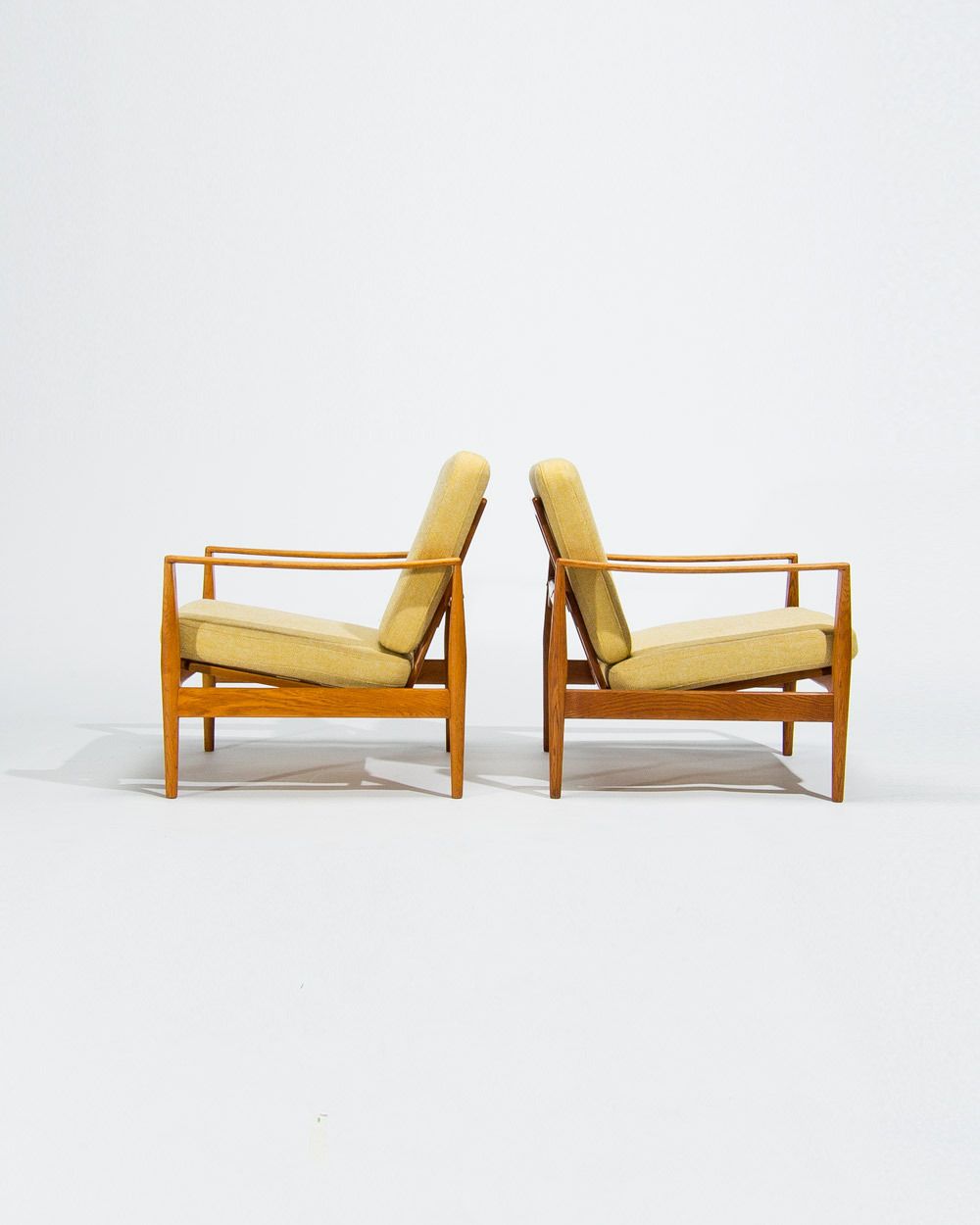 Mid Century Lounge Chairs In Oak By Niels Koefoed, Danish Design 1950’s photo for sale