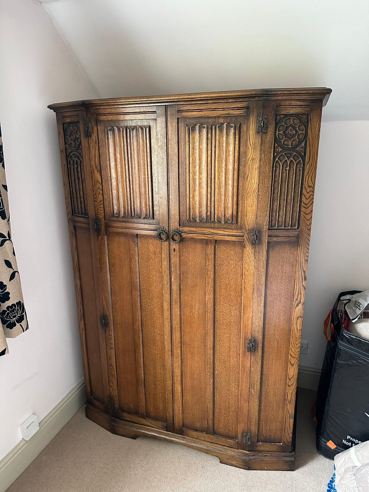 Furniture Elegant Arts & Crafts Oak Wardrobes & Dressing Table By Crown Ay Furniture photo
