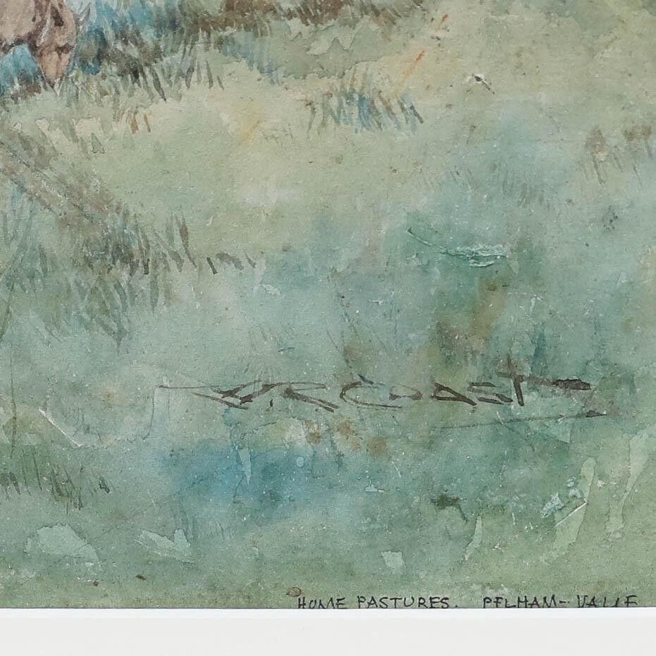 Wilfred Robert Coast (1884 1950)   Framed Watercolour, Home Pastures Pelham Vale photo vinterior